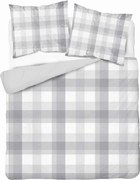 Mikroszálas ágyneműhuzat 220x200 szürke kockás