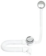 TEXO kádszifon - KRÓM - le- és túlfolyó flexibilis csővel - Ø 5/4&quot; x 0,5 m x Ø 40 mm