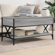 szürke sonoma szerelt fa és fém dohányzóasztal 100 x 50 x 50 cm