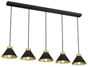 Csillár zsinóron DEMET 5xE27/60W/230V fekete/arany