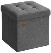 Összecsukható tárolópuff, sötétszürke 30x30 cm