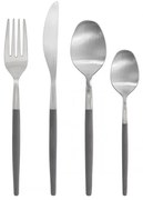 Sötétszürke-ezüstszínű rozsdamentes acél evőeszköz készlet 16 db-os Maxime – Blomus