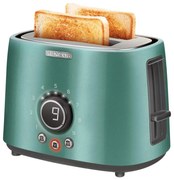 Sencor - Kétnyílásos kenyérpirító melegítőrácssal, 1000W/230V, mentazöld
