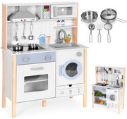 Fa játékkonyha hangokkal LED-del sütővel mosógéppel és kiegészítőkkel