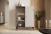 Lorini vitrin 100 cm - kasmír / fekete fogantyú / fém lábak
