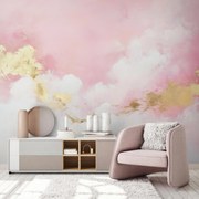 Fotótapéta - Rózsaszín absztrakció arannyal (147x102 cm)