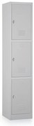 Fém szekrény - 3 doboz, 38 x 45 x 185 cm, csavaros zár, szürke - ral 7035