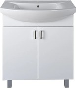 VivaStyle EKONOMIK 75 lábon álló 2 ajtós fürdőszobabútor Sanovit ZENON 6075 mosdóval 75 x 50 cm