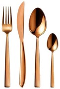 Rézszínű rozsdamentes acél evőeszköz készlet 24 db-os Copper – Orion