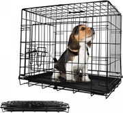Leopet® Kutyaketrec összecsukható 76 x 45 x 51,5 cm M fekete