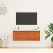 Fali Szekrény ajtóval Viaszbarna 100 x 30 x 35 cm Tömör fenyőfa