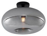 Art Deco mennyezeti lámpa fekete füstüveggel 40 cm - Busa