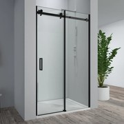 Belvero Black 120 toló zuhanyajtó, 195cm, 6mm