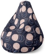 Pear babzsák körök és pöttyök - gyerek, bézs / fekete