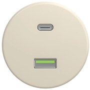 Kliklap - Retro USB aljzat A+C keret nélküli bézs