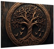 Kép – Fából készült életfa (70x50 cm)