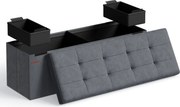 Összecsukható Puff Tárolópad 38 x 110 x 38 cm, 300 kg teherbírás, szürke