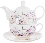 Fehér-lila porcelán teázó szett Louka – Orion