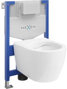 Mexen rejtett WC készlet Fenix XS-F vázzal és Carmen WC csészével, fényes fehér - 6803388XX00