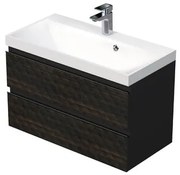 Fürdőszobaszekrény mosdóval SAT Cube Way 80x47,5x40 cm barna matt CUBE3D802ZH