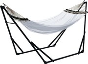 Outsunny Hintaállvány, Függőszék Állvány, Hintaállvány Hintával, Szállító Táskával, 120kg-ig Terhelhető, Acél, 263 x 89 x 100 cm, Fekete | Aosom