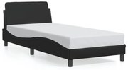 fekete műbőr ágykeret Dover 90x190 cm