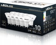 10x Led izzó GU10 3,5W =35W Smd 6000K hideg Premium Ledlux nem villog