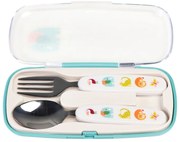 Krémszínű rozsdamentes acél gyerek evőeszköz 2 db-os Wild Wonders – Rex London