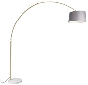 Ív lámpa sárgarézből, szürke márvány szövetbúrával 45 cm - XXL