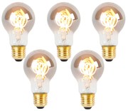 5 darabos E27 LED spirál izzó készlet A60 füst 4W 120 lm 1800K