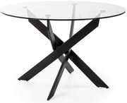 Kerek étkezőasztal üveg asztallappal 120x120 cm Ruth – Marckeric