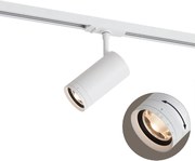 Modern fehér spotlámpa 1 fázisú sínrendszerhez LED-del, forgatható és dönthető - Iconic Zoom