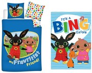 Bing gyerek, ovis ágyneműhuzat és polár takaró szett (Fravritist)