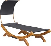 vidaXL kültéri antracit baldachinos hajlított fa nyugágy 100x200x126cm