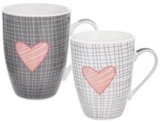 Orion PINK HEART 2 db-os porcelán bögre készlet350 ml