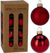 16 darabos karácsonyi díszkészlet Crystal Harmony,piros, átmérő 5 cm, üveg