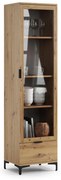 LORA vitrineszekrény artisan tölgyből