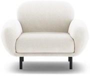 Fehér buklé fotel Poppy – Micadoni