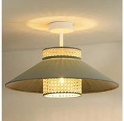 Duolla - Felületre szerelhető csillár RIO RATTAN 1xE27/15W/230V átm. 45 cm zöld/rattan