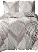 Pamut szatén ágyneműhuzat 140x220+70x90 Geometry bézs 5078B