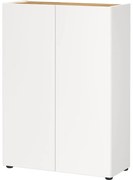 Fehér szekrény tölgyfa dekorral 74x105x33 cm Alviano – Germania