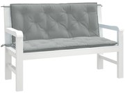 2 db melange világosszürke szövet kerti padpárna 120 x 50 x 7cm