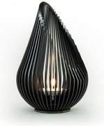 Fém gyertyatartó Growdrop M, fekete acél - Glowbus