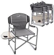 DIVERO Kempingszék szett 4 db 300D szürke + asztal