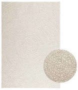 ZIZUR krém juta hatású beltéri és kültéri szőnyeg 120x170 cm