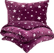 4Home Stars violet mikroflanel ágyneműhuzat, 140 x 200 cm, 70 x 90 cm, 140 x 200 cm, 70 x 90 cm