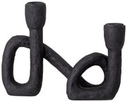 Mashel fekete gyertyatartó, magasság 16,5 cm - Bloomingville