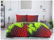 Pamut ágynemű FLOERIC piros-zöld Ágyneműhuzat mérete: 70 x 90 cm | 140 x 200 cm