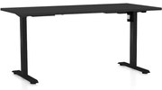 Állítható magasságú asztal OfficeTech A, 160 x 80 cm, fekete alap, fekete