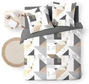 Fehér-szürke kétszemélyes hosszabbított mikroszálas ágyneműhuzat 240x220 cm Trigone – douceur d'intérieur